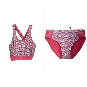 Bobbie Brooks Girls 2 Piece Bikini Pink Swim Tankini Size L bathing suit swimsui